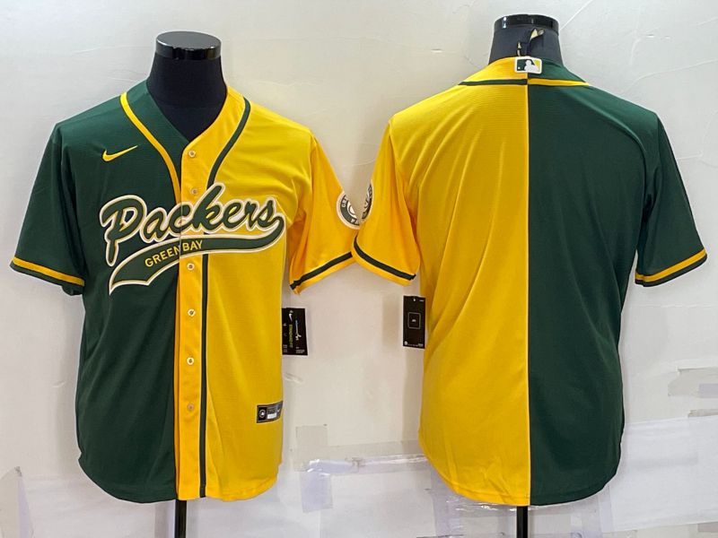 Men Green Bay Packers Blank Green yellow 2022 Nike Co branded NFL Jerseys->green bay packers->NFL Jersey